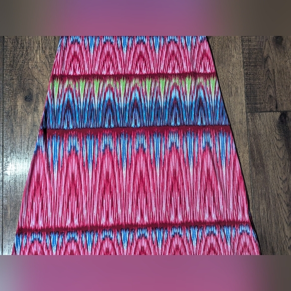 California Woman Bright Pink & Blue Striped Maxi Rayon Dress Size M Colorful - Picture 3 of 16